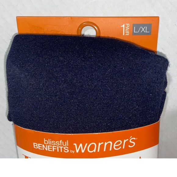 NEW 2 Pack L XL Ultra Soft Fleece Lined Footless Tights Blissful Benefits Warner - Picture 5 of 5